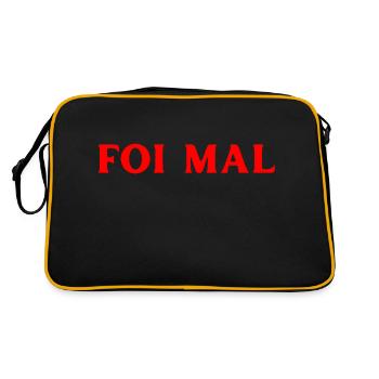 meine Schuld Portugiesisch Sprache - Retro Tasche - Schwarz/Gold - Hinten