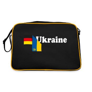 Allemagne Ukraine Tryzub Drapeau - Sac Retro - noir/or - Dos