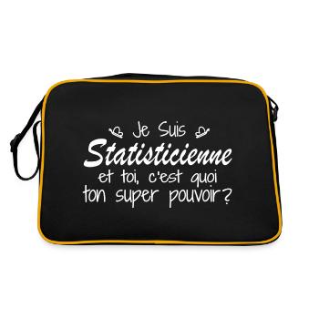 Je suis Statisticienne. C'est quoi ton pouvoir ? - Sac Retro - noir/or - Dos