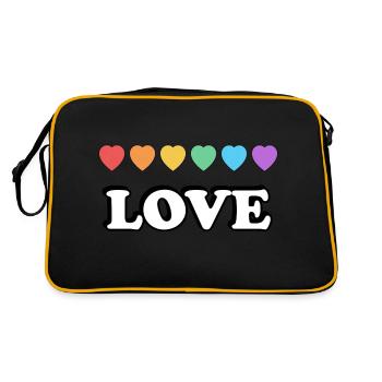 Coeurs arc-en-ciel d’amour - Sac Retro - noir/or - Dos