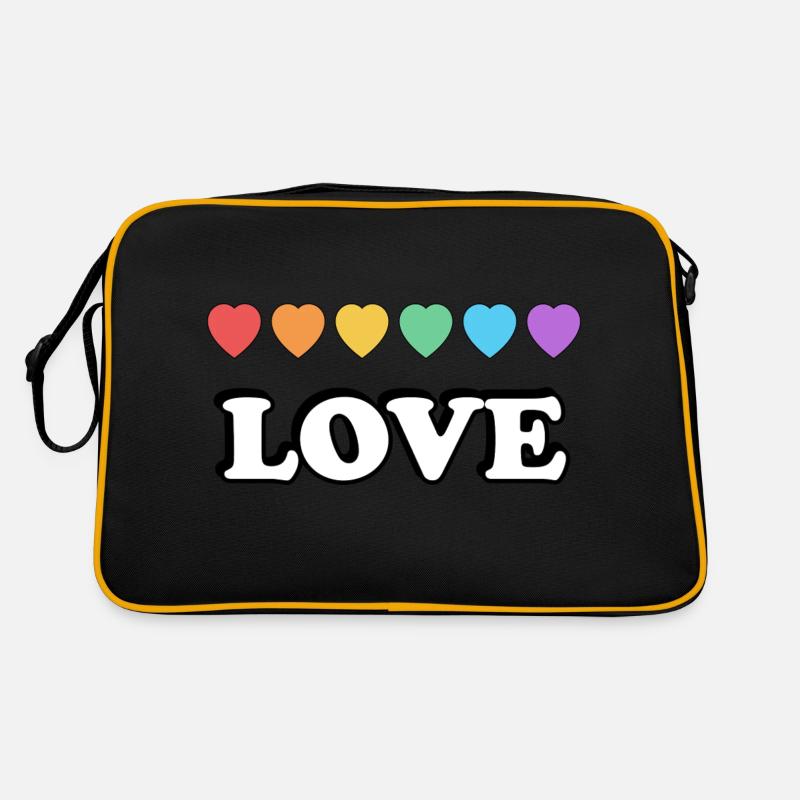 Coeurs arc-en-ciel d’amour Sac Retro