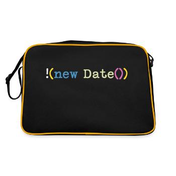Not today Informatiker Programmierer - Retro Tasche - Schwarz/Gold - Hinten