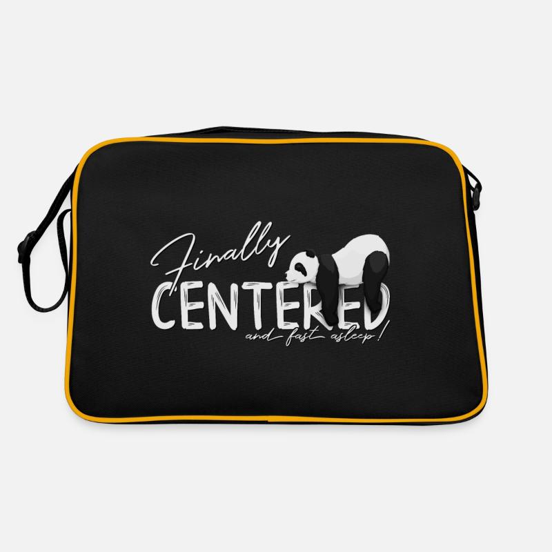 Finally Centered & eingeschlafen Zen Yoga Panda Retro Tasche