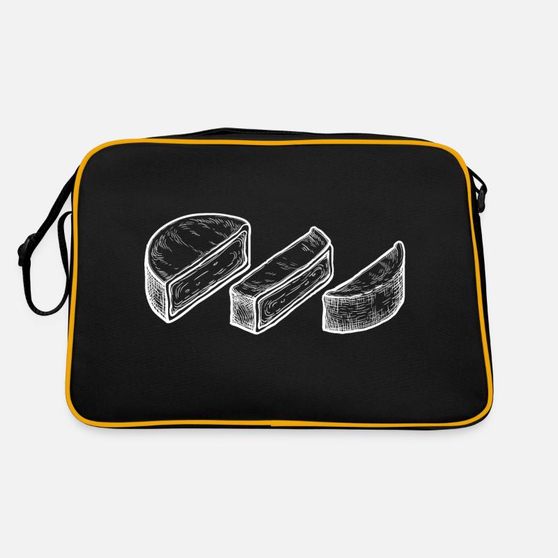 Camembert Käse - Retro Tasche - Schwarz/Gold
