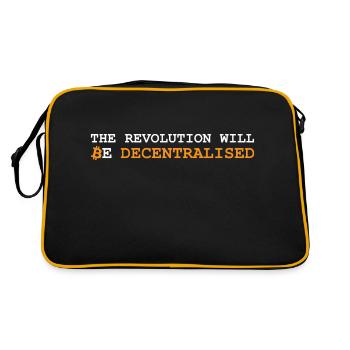 Bitcoin Revolution - White/Orange/UK - Retro Bag - black/gold - Back