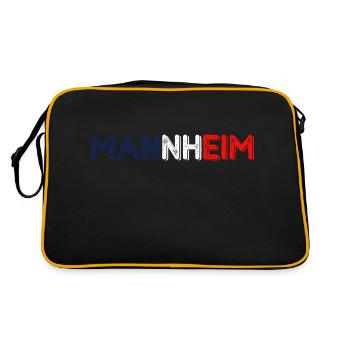 Mannheim Monnem Mannheimat - Retro Tasche - Schwarz/Gold - Hinten