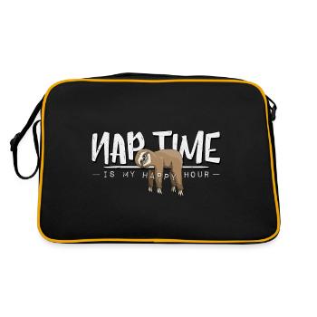Nap Time is My Happy Hour Nap Sloth - Retro Bag - black/gold - Back