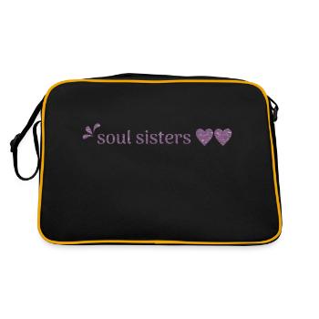 Freunde - Soul Sisters - Retro Tasche - Schwarz/Gold - Hinten