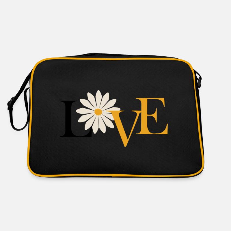 Love-Liebe Blume Retro Tasche