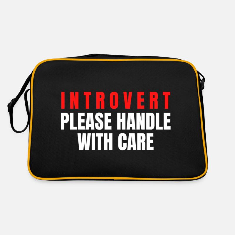 Introverti s’il vous plaît manipuler avec soin Sac Retro