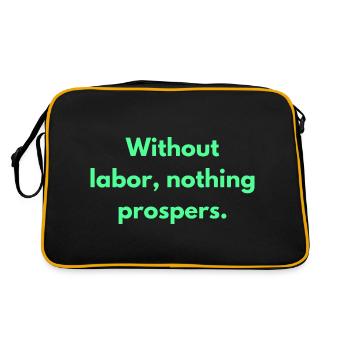 Without Labor Nothing Prospers Inspirational - Retro Bag - black/gold - Back