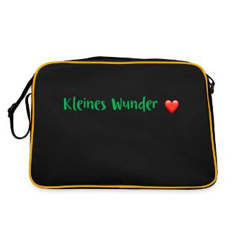 Babysprüche - schwanger - Retro Tasche - Schwarz/Gold - Hinten
