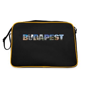 Budapest City Hungary - Retro Tasche - Schwarz/Gold - Hinten
