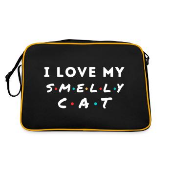 Ich liebe meine Katze lustige Katzenbesitzer Geschenkidee - Retro Tasche - Schwarz/Gold - Hinten