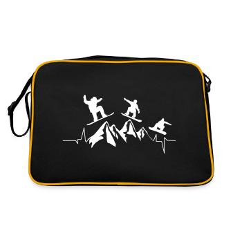 Palpitations cardiaques - Montagne - Snowboard - Sac Retro - noir/or - Dos
