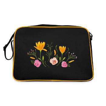 Blooming flowers - Retro Bag - black/gold - Back