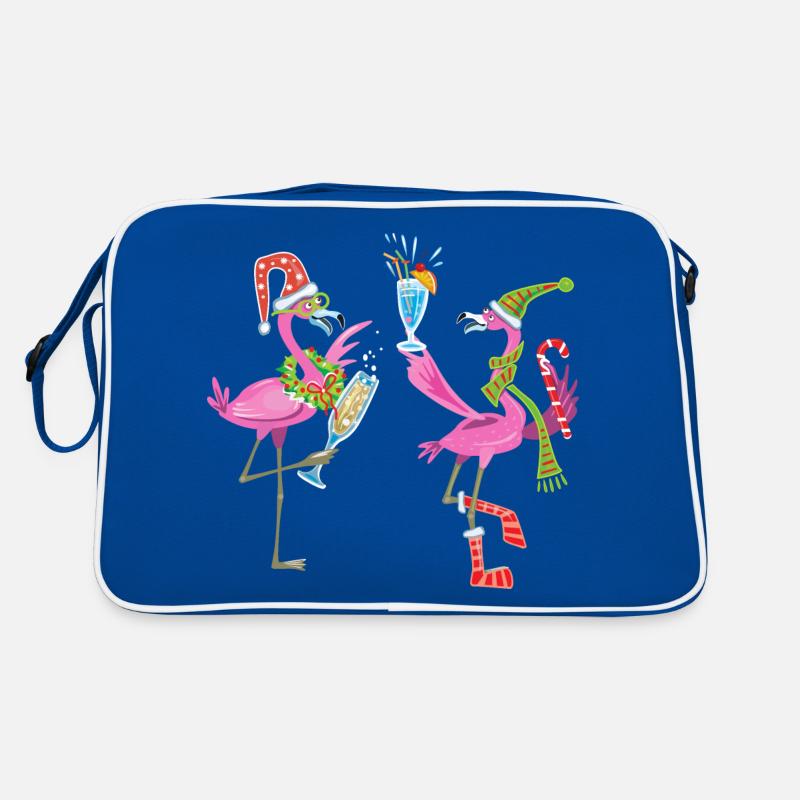 Flamingo-Weihnachten. Weihnachtsgeschenk Retro Tasche
