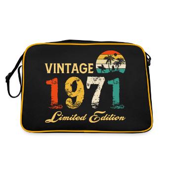 Jahrgang 1971 Limited Edition Hergestellt im Jahr 1971 Geburtstag - Retro Tasche - Schwarz/Gold - Hinten