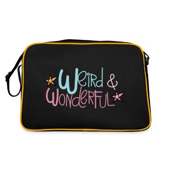 Dessin à la main citation étrange et merveilleuse. - Sac Retro - noir/or - Dos