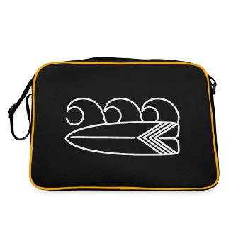 Surfbrett - Retro Tasche - Schwarz/Gold - Hinten