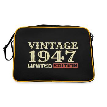 1947 Vintage: 77. Geburtstag, einzigartiges Retro-Geschenk - Retro Tasche - Schwarz/Gold - Hinten