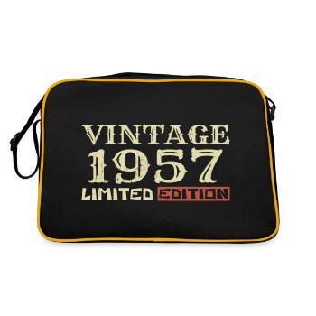 1957 Vintage: 67th Birthday Unique Retro Gift - Retro Bag - black/gold - Back