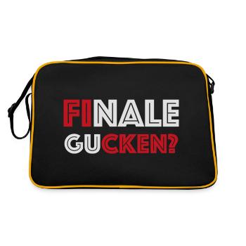 Finale Gucken | WM, Weltmeisterschaft, Fussball - Retro Tasche - Schwarz/Gold - Hinten