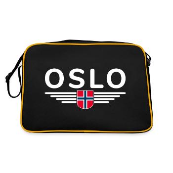 T-shirt Oslo pour les fans et les amoureux de la Norvège - Sac Retro - noir/or - Dos