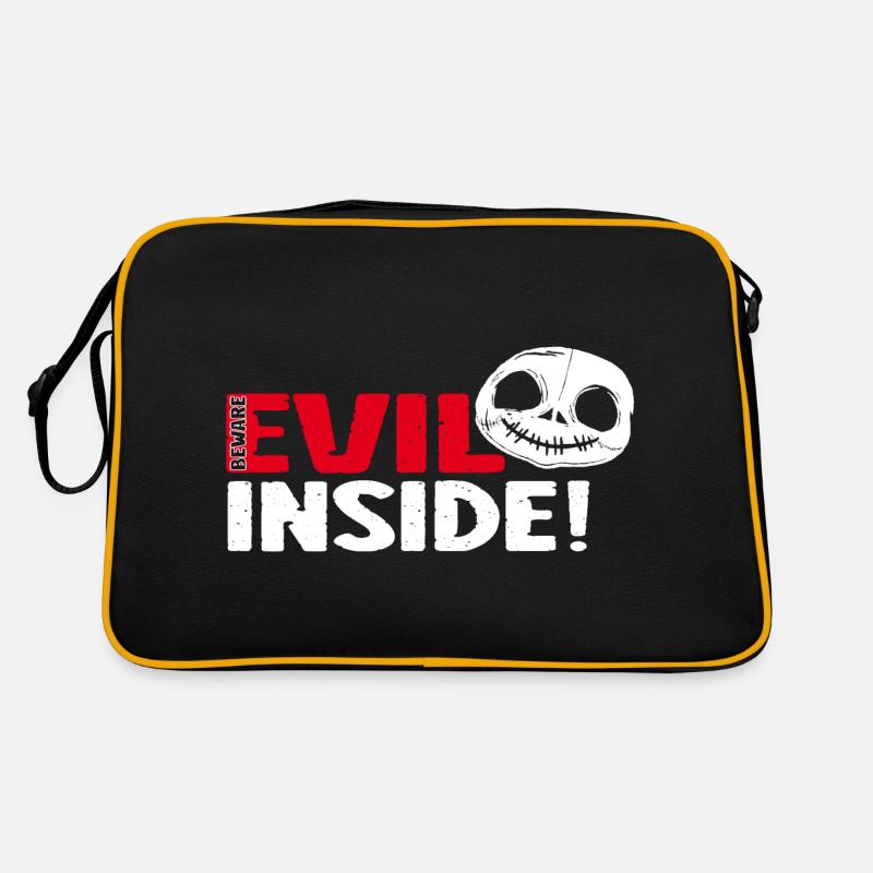 Evil Inside - ziemlich böse! - Retro Tasche - Schwarz/Gold