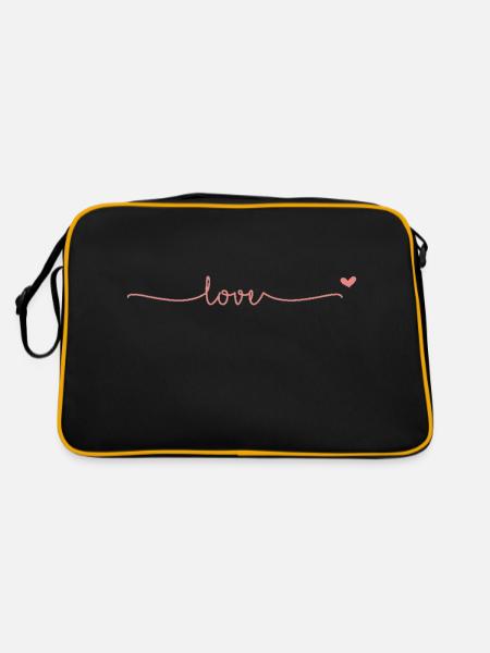 Love - Retro Tasche - Schwarz/Gold - Hinten