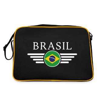 Brazil Style Design T-Shirt - Retro Bag - black/gold - Back