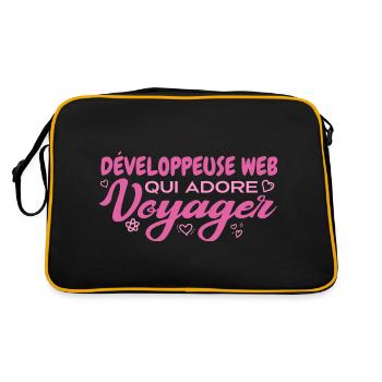 Web developer, globetrotter, travel enthusiast - Retro Bag - black/gold - Back