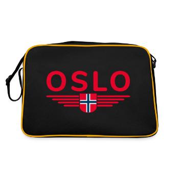 T-shirt Oslo pour les fans et les amoureux de la Norvège - Sac Retro - noir/or - Dos