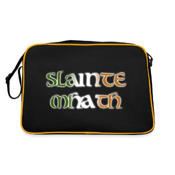 Sláinte mhath Cheers! Drapeau irlandais Irlande - Sac Retro - noir/or - Dos