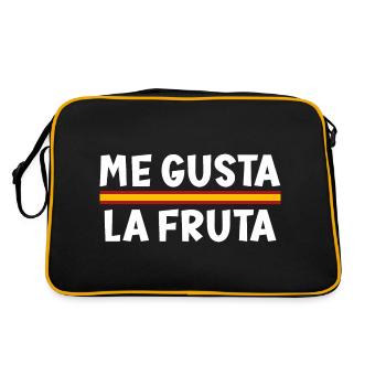 Ich mag Obst, Spanien - Retro Tasche - Schwarz/Gold - Hinten