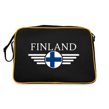 T-shirt Finlande : Design, Nature, Souvenir - Sac Retro - noir/or - Dos