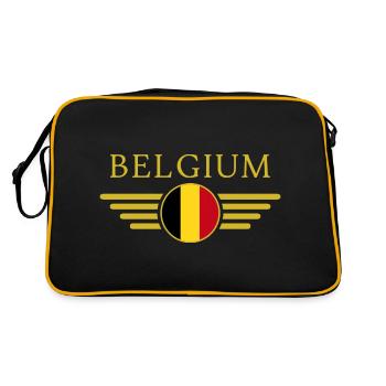 I Love Belgium, T-Shirt Design Style Élégance - Sac Retro - noir/or - Dos