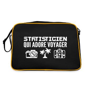 Voyageurs & Statisticiens : Passion & Découverte - Sac Retro - noir/or - Dos