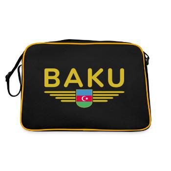 T-Shirt Bakou – Pour les fans de la capitale - Sac Retro - noir/or - Dos