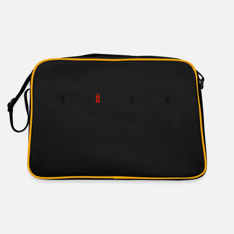 Köln mit rotem ö - Retro Tasche - Schwarz/Gold