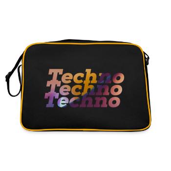 Techno Rave Design Electronic Music Party 2022 - Retro Bag - black/gold - Back