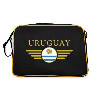 Ich liebe Uruguay, Eleganz Stil Design T-Shirt - Retro Tasche - Schwarz/Gold - Hinten