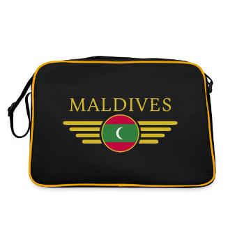 I Love Maldives, Elegance Style Design T-Shirt - Retro Bag - black/gold - Back
