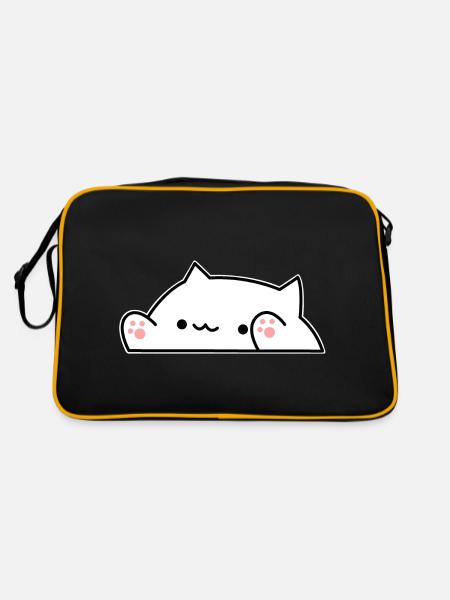 Funny cat | Cat friend, play - Retro Bag - black/gold - Back