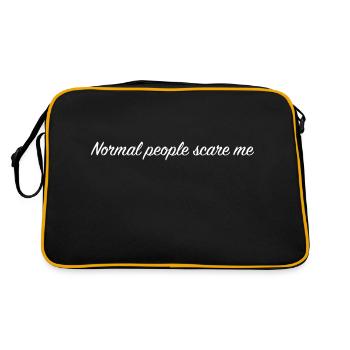 Normal people scare me - Retro Bag - black/gold - Back