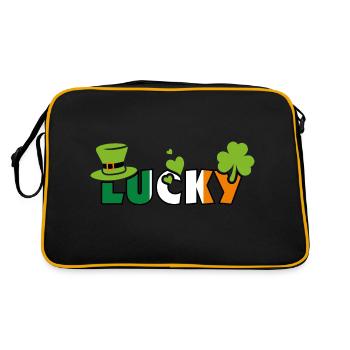 Chanceux. Du design pour la journée de Patrick - Sac Retro - noir/or - Dos