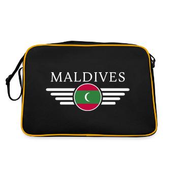 I Love Maldives, Elegance Style Design T-Shirt - Retro Bag - black/gold - Back