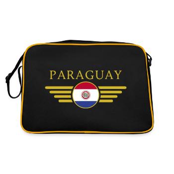 J’aime le Paraguay, T-shirt design de style élégance - Sac Retro - noir/or - Dos