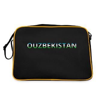 Drapeau Ouzbékistan - Sac Retro - noir/or - Dos