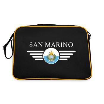 T-shirt Saint-Marin : Histoire, Panoramique, Charme - Sac Retro - noir/or - Dos